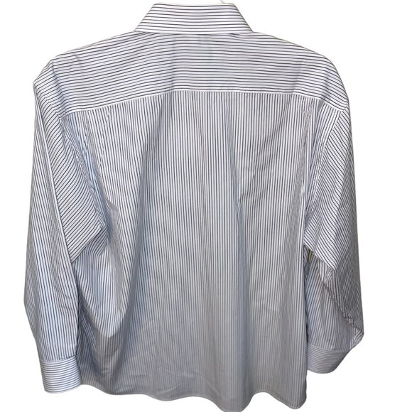 Men's Alan Flusser Stripe Long Sleeve‎ Button Down Shirt 17 32/33 - Picture 2 of 4